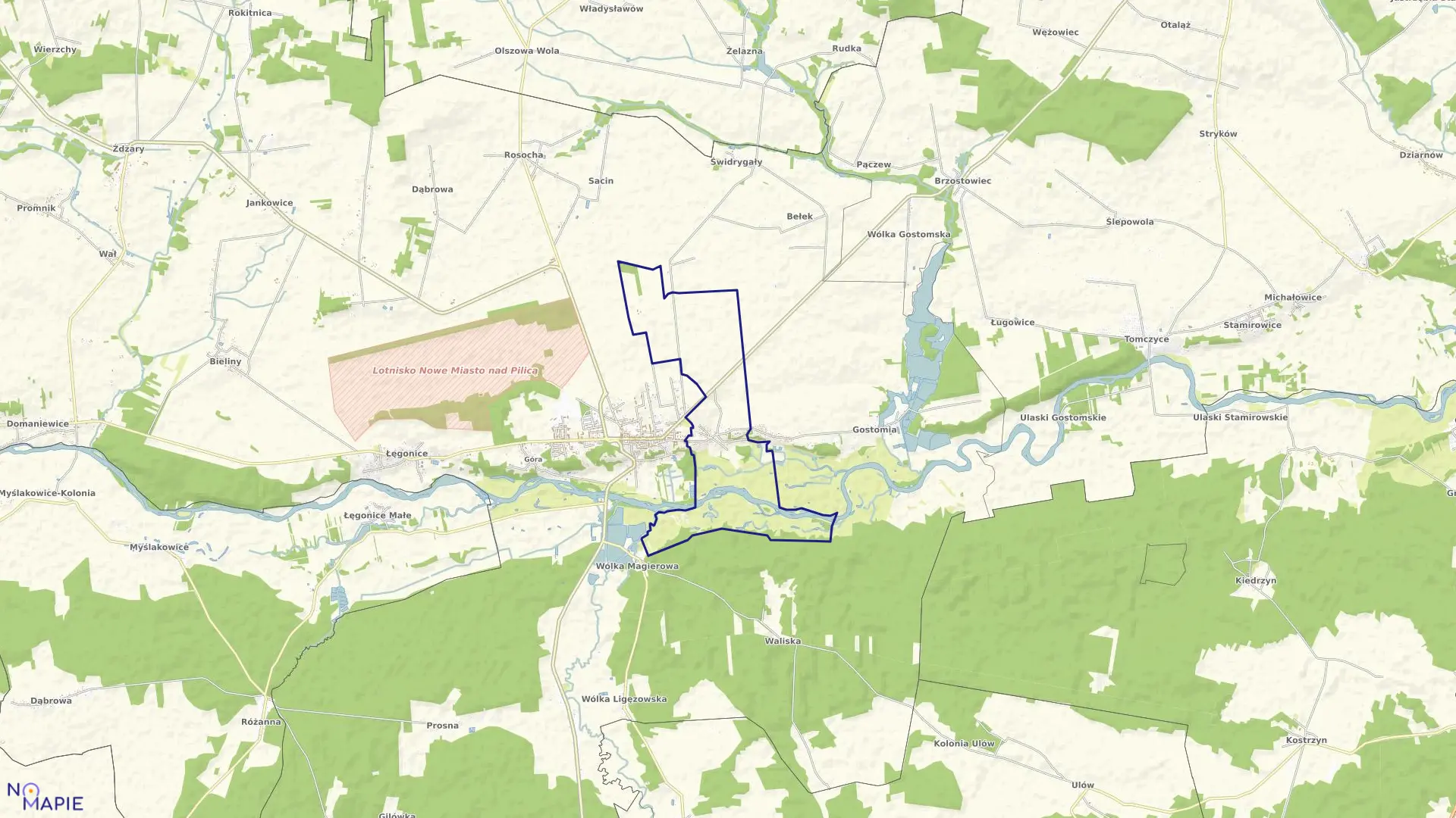 Mapa obrębu POBIEDNA w gminie Nowe Miasto nad Pilicą