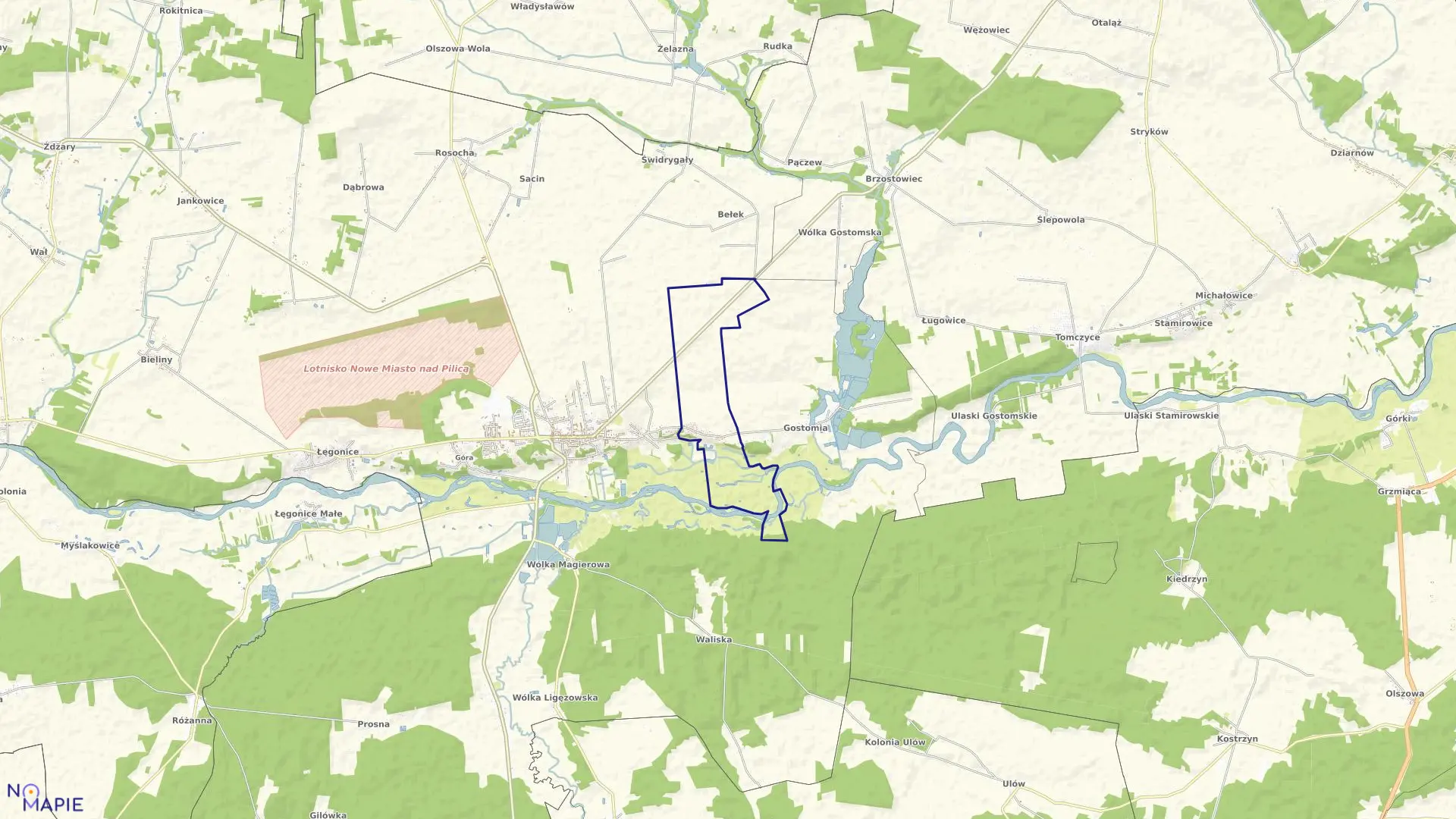 Mapa obrębu WOLA POBIEDZIŃSKA w gminie Nowe Miasto nad Pilicą