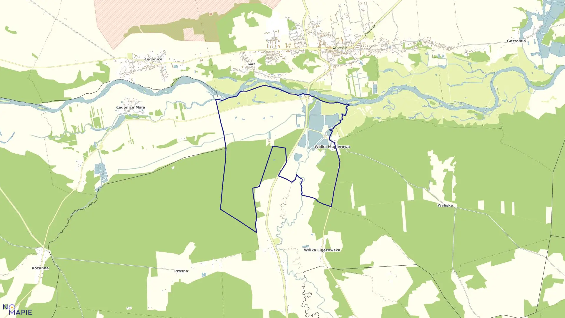 Mapa obrębu WÓLKA MAGIEROWA w gminie Nowe Miasto nad Pilicą